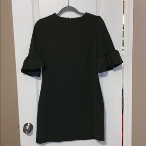 Forest green dress with bell sleeves